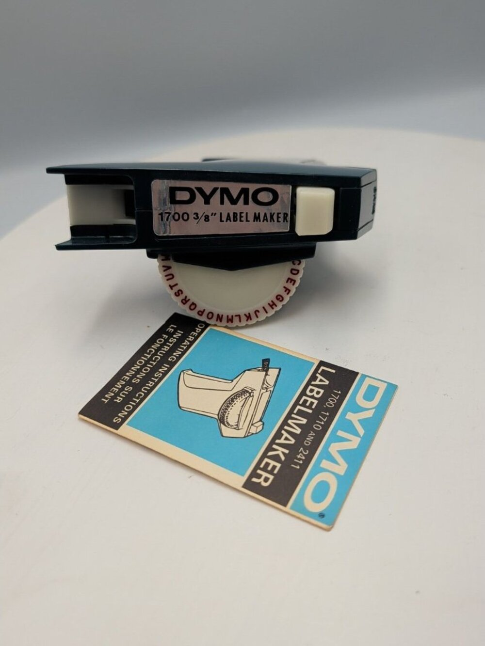Vintage Blue & White Dymo 1700 Label Maker w Instructions 2x Discs New 1970's - Picture 3 of 7